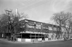 Minneapolis office on corner of Lyndale and Franklin, 1957