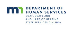 A logo of the Department of Human Services, Deaf, Deafblind, and Hard of Hearing Department